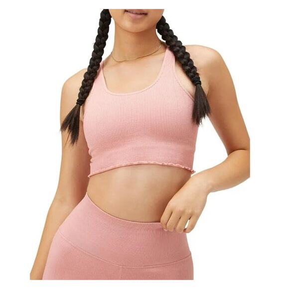 Spiritual Gangster NWT Women’s Crop Tank Size XS S Pink Ballet Ribbed Revolve - Picture 2 of 11